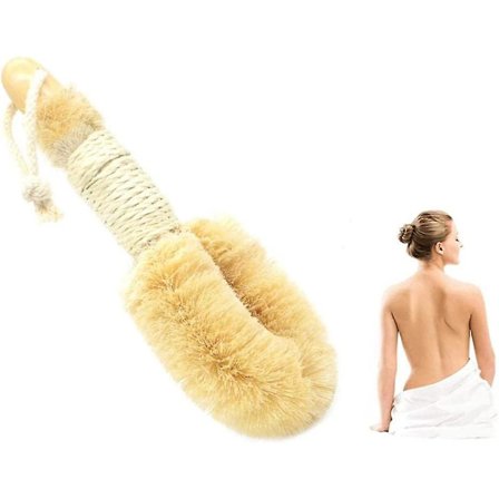 Naturlig Sisalborste Bad Kroppsborste Duschborste Kroppsvård Rengöringsborste Med Träborste - Förbättra Blodcirkulationen Exfoliera Huden