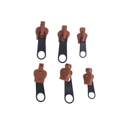 Lynlåsreparationssæt, 6-pack, universal lynlåsfikser kaffe
