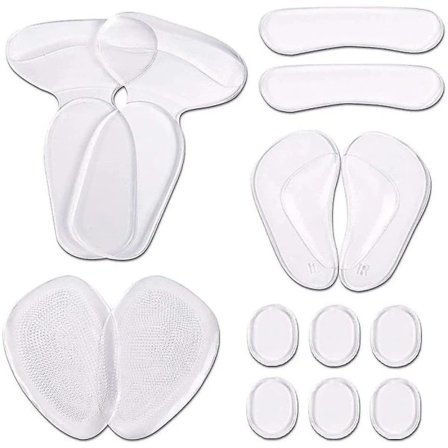 Høye hæler innleggssåler sett hæl innleggssåle, hælgrep, sett, sklisikre skoer transparente fotbeskyttere