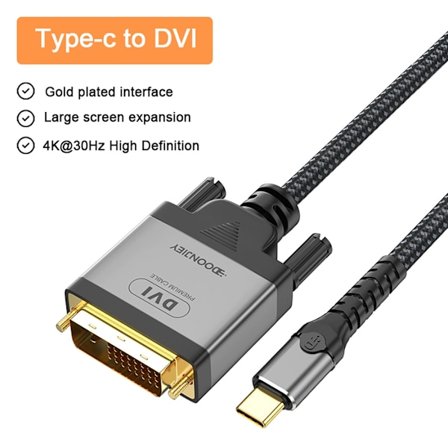 Type-c till DVI adapterkabel 1080P60HZ laptop expansionsomvandlare mobiltelefon samma skärm adapterkabel