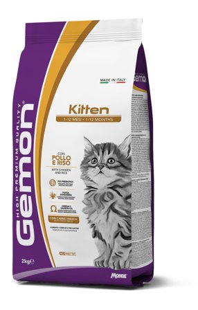 Gemon Cat Kitten Pollo e Riso Cibo Secco Per Gattini in
