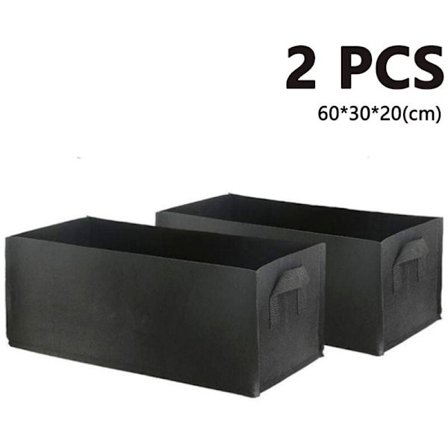 Rød 2 stk. plantepose i non-woven stof med håndtag til