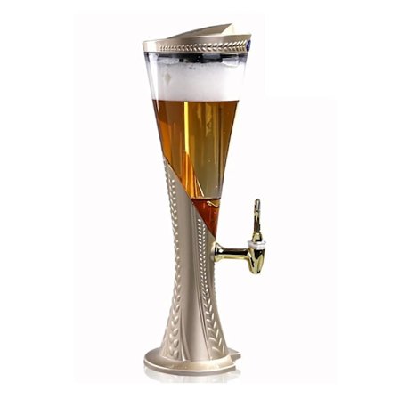 Dispenser 3L Drikkevare Dispenser Med Hane, Isrør Og Lys Til Fest, Bar Og Hjem Champagne Guld Tårn Dispensere (Stor)