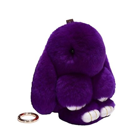 Kanin nøkkelring Supermyk fuskeplysj Nydelig kanindukke Plysjryggsekkdekor Farget utstoppet kaninanheng Barnedukkeleke