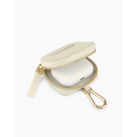 Bobbi AirPods Zip Bag Cream Beige Croco