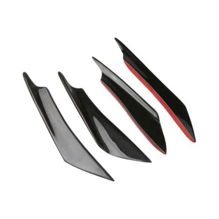 Bil Front Bumper Canards Splitters Bilspoiler SVART SVART Black