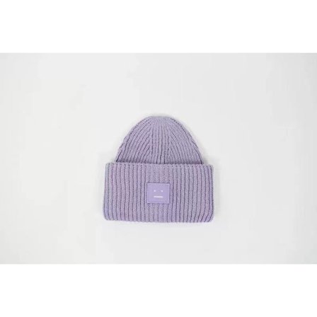 AC Smiley Ullue Kompatibel med Par - Firkantet Rullet, Høykvalitets Vinterlue Taro-farget