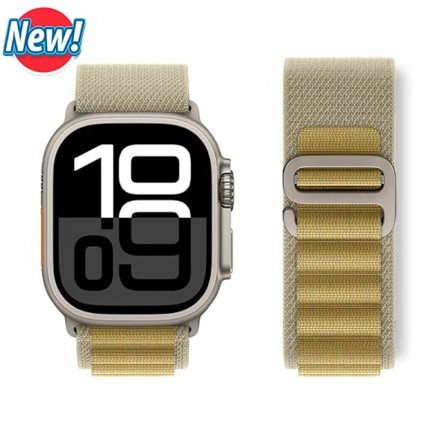 Alpine Loop -ranneke Apple Watch Ultra 2 & Series 10/9/8/SE -kelloille, ruskea [JSR]