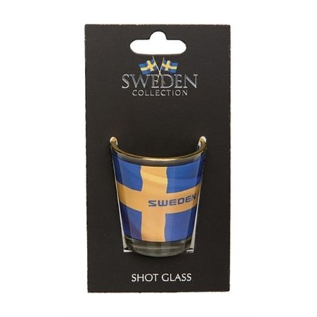 Sverige Souvenir Shotglas med Flagga