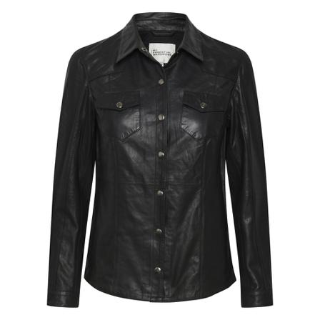 My Essential Wardrobe, THE Leather Shirt Czarny, Kobieta, Rozmiar: S
