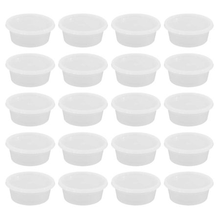 20 stk. Matboks med lufttett lokk, rund, klar, næringsmiddelkvalitet, BPA-fri, fryser-, mikrobølgeovnsikker, matlaging, delikatesser, takeaway-