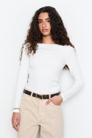 CAMILLA PIHL - Petronella Rib Boatneck - Off-White SizeS