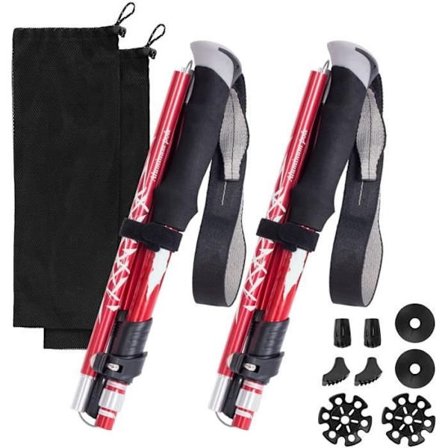 Vaellussauvat, 7075 alumiiniset kävelysauvat, säädettävät 110–130 cm, 4 paria kärkiä vaellukseen ja retkeilyyn