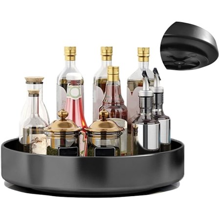Pyörivä suuri metallinen mausteteline keittiön säilytykseen Lazy Susan pyörivä levy työtaso pystysuora säilytyshylly yksikerroksinen_yux