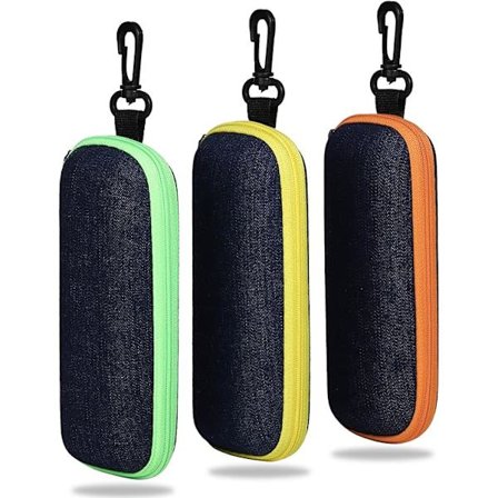 3 stk. Bærbare Denim Brilleetuier, Rejse Lynlås Brilleetui til Kvinder Mænd Piger