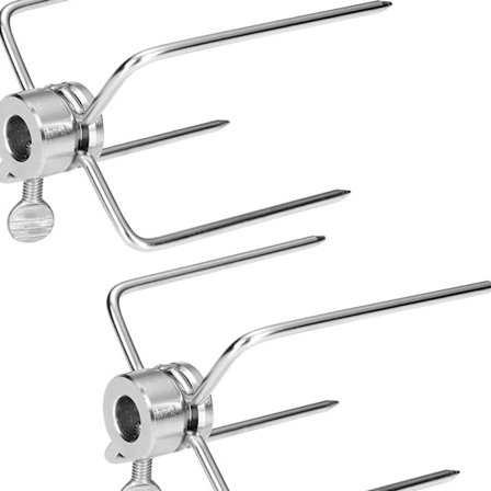 2-pakning kjøttklyper kompatible med rotisseri, universelle rotisserigafler i rustfritt stål kompatible med kylling