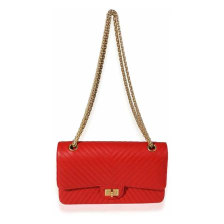 Chanel Vintage Shoulder Tass , Rood , Dames , Maat: ONE Size Vintage Tassen