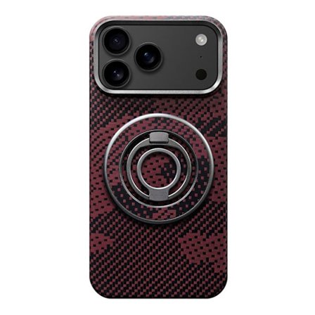 Mobilskal till iPhone Air MagSafe Kevlar Metal Ring - Camouflage Röd