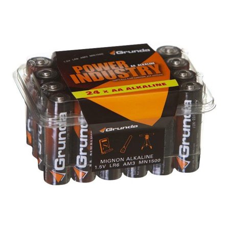 Grunda 0236-00208 Batteri alkaliskt, AA, 24-pack, Elfördelning & strömförsörjning