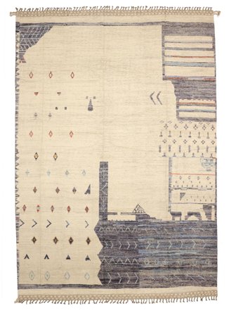 Noué À La Main Berbère Style Tapis 375X480 De Laine Grand