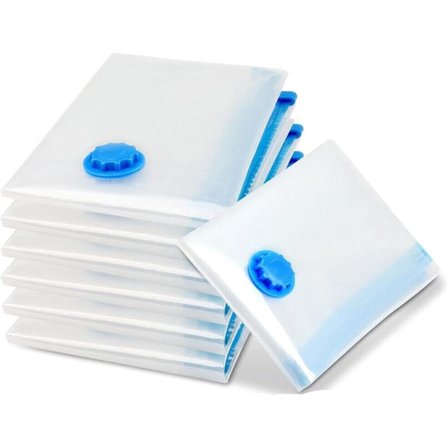 Oppbevaringsposer for klær Vakuum oppbevaringsposer 50 X 70cm Vakuumposer for dyner Puter Sengetøy Kofferter 2-pakning Reise Vakuum oppbevaringsposer.