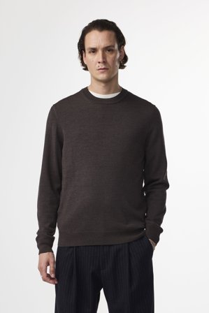 NN.07 Ted 6605 Sweater Male Brown Merino Wool