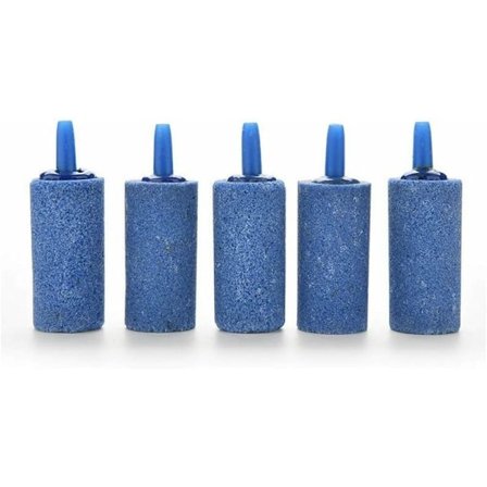 5 stk. luftsten, akvarieluftsten cylinder boblediffuser luftsten til luftpumpe akvarium hydroponics-blå-