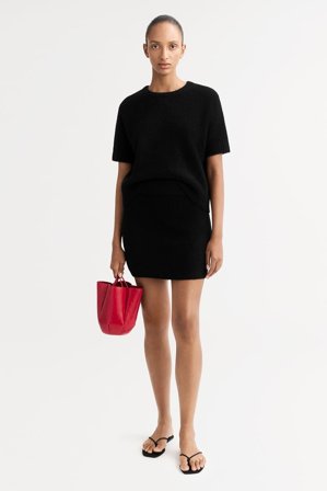 Soft Goat - Boucle Skirt - Cashmere skirt - M - Black