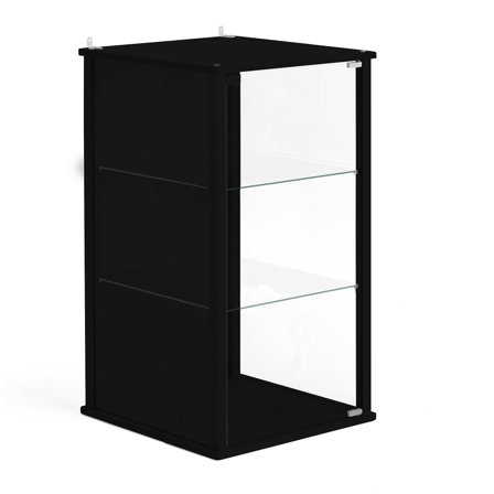 Glasvitrine, wandmontiert, 920x500x500 mm, schwarz