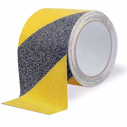 Antiskli-teip for utendørs trapper, 10 cm x 5 m, selvklebende antiskli-teip, sikkerhetsteip, antiskli-teip for fare, antiskli-trekkteip
