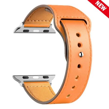 Läderrem För Apple Watch band Ultra 2 49mm 44mm 40mm 38mm/42mm sport loop armband iWatch series 9 8 7 3 4 5 6 se 41mm/45mm Grapefruit 26 38mm or 40mm 