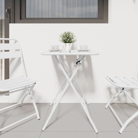 Bistrobord Vit 55 x 55 x 72,5 cm Pulverlackerad stål