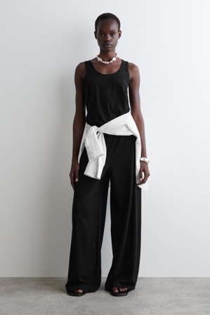 COS Cotton-Linen Tank Top in Black - Women