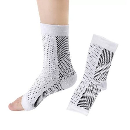 Lyhyet avovarpaalliset kompressiosukat 1 pari Valkoinen L/XL Valkoinen L/XL