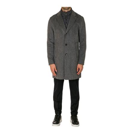Hugo Boss Single-Breasted Coats Grå, Herre Uldfrakker