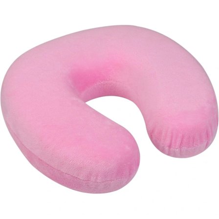 Nakkepute med avtakbart trekk, minneskum, rosa