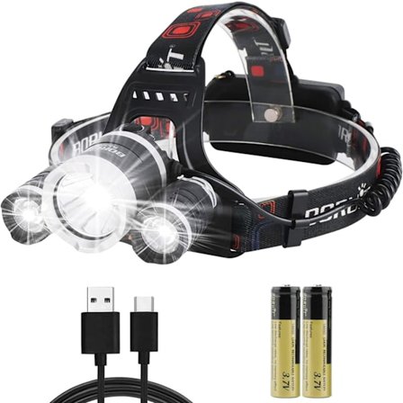 Genopladelig LED-hovedlygte 5000 Lumen Super Lys med 4 Bedste M