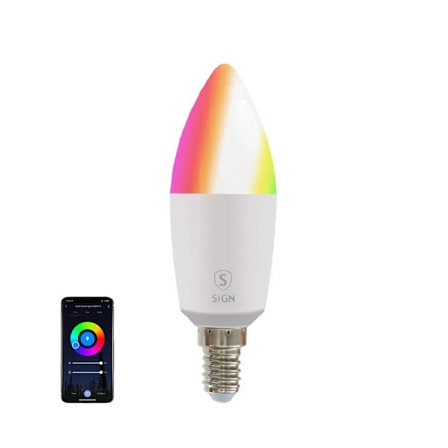 Smart Dæmpbar RGB LED-lampe C37 4,5W E14