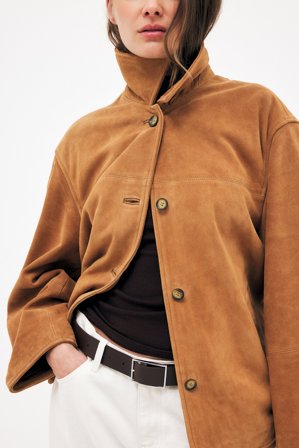 Premium Selection Ceinture en cuir à boucle carrée - Ceintures - Marron - S / M