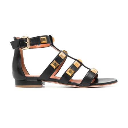 Via Roma 15, Sandalo Borchiette Zwart, Dames, Maat:38 EU