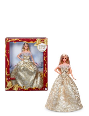 Barbie | Signature 2025 Holiday Fashion Doll, Seasonal Collector, Blonde With Silver & Gold Gown | ONE SIZE
