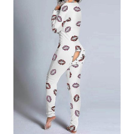 Bedstsælgende dame-onesie pyjamas med åben ryg for praktisk-Perfekt