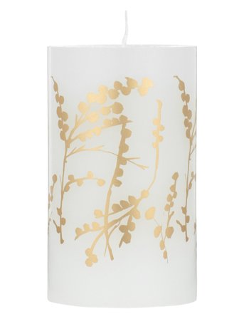 Kunstindustrien Wax Alter Candles 7X 12- Gold Wild Flowers - Gold - ONE SIZE