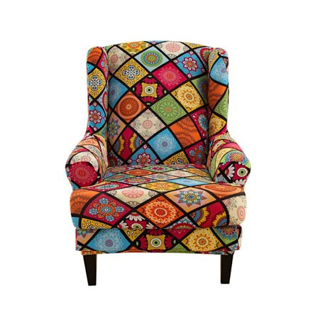 2-delt fløjlbetræk til lænestol, lænestoleovertræk, beskyttende betræk til lænestole, lænestolebetræk, elastisk strækbart tigerstolbetræk