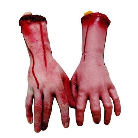 1 stk. Afskåret skræmmende afskåret blodig falsk latex livstørrelse arm hånd