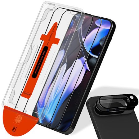 2-PACK Google Pixel 9 Pro Skærmbeskytter & 2-PACK linsebeskytter - Hærdet Glas | [Automatisk Installation] - Boblefri