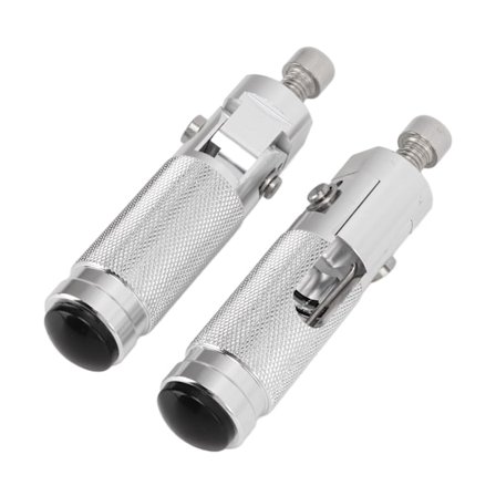 Universal Motorcykel Sammenklappelig Aluminium Legering Fodstøtte Pedal Sølv Udskiftningsfodstøtte