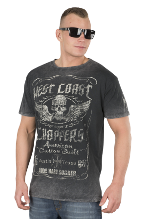 T-Shirt West Coast Choppers Ride Hard Sucker Vintage Schwarz M