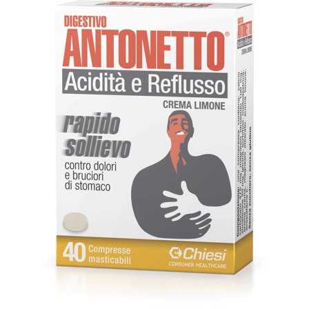 Digestivo Antonetto Acidità E Reflusso Limone 40 Compresse