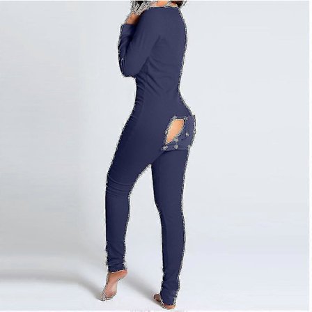 Butt Flap Undertøys Jumpsuit Dame Onesie Pyjamas Rygg Knappelukking Bodycon Nattøy Voksne Onesies Combinaison Pyjama Femme Sugoumei